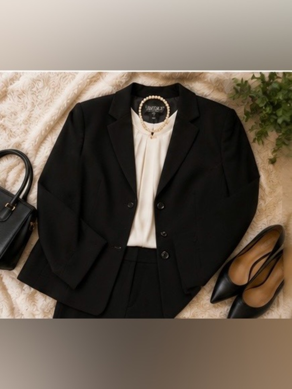 Kasper Black Suit Jacket Size 14W Career Blazer Dressy